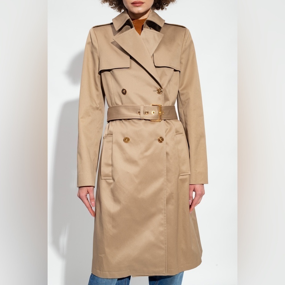 VERSACE Gabardine Belted Double Breasted Trench Coat Size 42 $3025 NWT